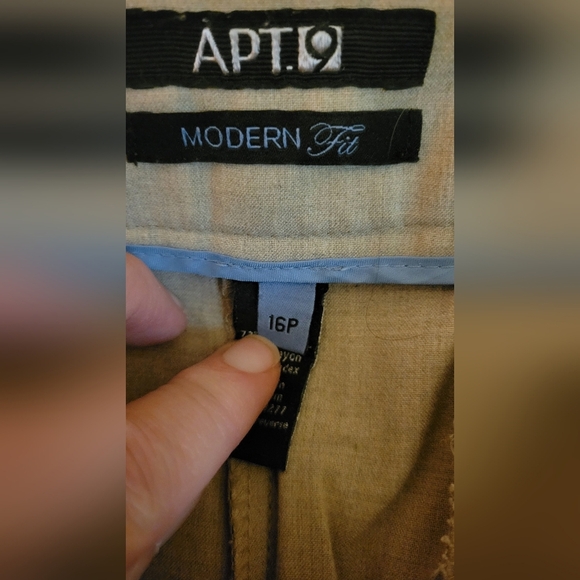 APT 9 Modern Fit 16P Kkaki Slacks - Picture 6 of 6